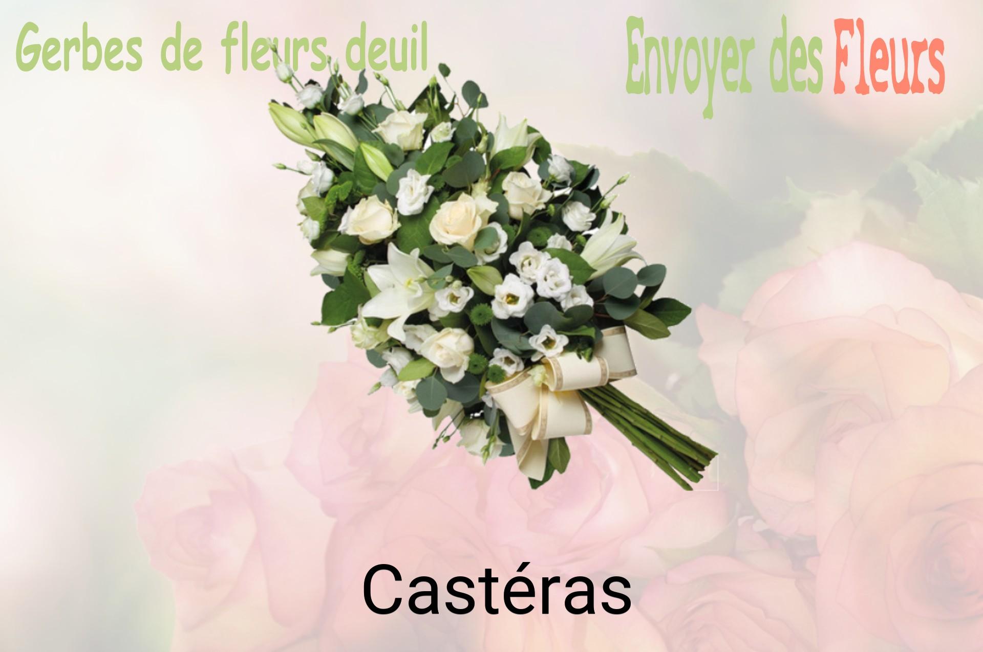 Gerbe de fleurs de deuil livrée à Castéras